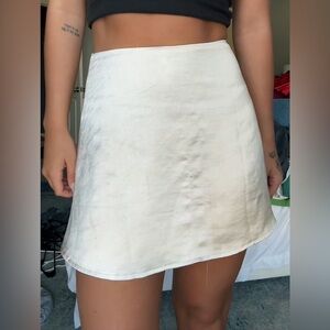 white fox silk skirt